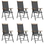 vidaXL Juego de comedor para jardín 7 piezas aluminio negro vidaXL Juego de comedor para jardín 7 piezas aluminio negro