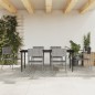 vidaXL Juego de comedor jardín 7 pzas ratán sintético acero gris negro