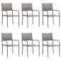 vidaXL Juego de comedor jardín 7 pzas ratán sintético acero gris negro