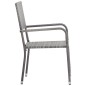 vidaXL Juego de comedor jardín 7 pzas ratán sintético acero gris negro