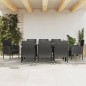 vidaXL Juego de comedor de jardín 9 pzas ratán sintético y acero negro vidaXL Juego de comedor de jardín 9 pzas ratán sintético y acero negro