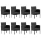 vidaXL Juego de comedor de jardín 9 pzas ratán sintético y acero negro vidaXL Juego de comedor de jardín 9 pzas ratán sintético y acero negro