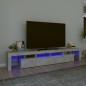 vidaXL Mueble de TV con luces LED gris hormigón 230x36,5x40 cm vidaXL Mueble de TV con luces LED gris hormigón 230x36,5x40 cm