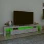 vidaXL Mueble de TV con luces LED gris hormigón 230x36,5x40 cm vidaXL Mueble de TV con luces LED gris hormigón 230x36,5x40 cm