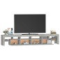vidaXL Mueble de TV con luces LED gris hormigón 230x36,5x40 cm vidaXL Mueble de TV con luces LED gris hormigón 230x36,5x40 cm