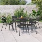 vidaXL Juego de comedor de jardín 7 piezas acero gris antracita vidaXL Juego de comedor de jardín 7 piezas acero gris antracita