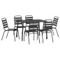 vidaXL Juego de comedor de jardín 7 piezas acero gris antracita vidaXL Juego de comedor de jardín 7 piezas acero gris antracita