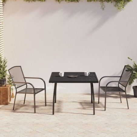 vidaXL Juego de comedor de jardín 3 piezas acero gris antracita