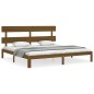 vidaXL Estructura cama y cabecero madera maciza marrón miel 200x200 cm