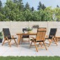 vidaXL Sillas de jardín reclinables y cojines 4 uds madera maciza teca vidaXL Sillas de jardín reclinables y cojines 4 uds madera maciza teca