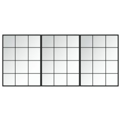 vidaXL Espejos de pared 3 uds metal negro 80x60 cm