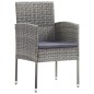 vidaXL Juego de comedor jardín 7 pzas ratán sintético acero gris negro vidaXL Juego de comedor jardín 7 pzas ratán sintético acero gris negro