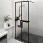 vidaXL Mampara ducha con estante vidrio ESG y aluminio negro 80x195 cm vidaXL Mampara ducha con estante vidrio ESG y aluminio negro 80x195 cm