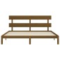 vidaXL Estructura cama y cabecero madera maciza marrón miel 200x200 cm