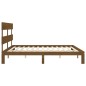 vidaXL Estructura cama y cabecero madera maciza marrón miel 200x200 cm