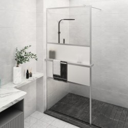 vidaXL Mampara ducha con estante vidrio ESG aluminio cromado 80x195 cm