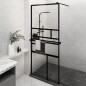 vidaXL Mampara ducha con estante vidrio ESG y aluminio negro 100x195cm vidaXL Mampara ducha con estante vidrio ESG y aluminio negro 100x195cm