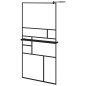 vidaXL Mampara ducha con estante vidrio ESG y aluminio negro 100x195cm vidaXL Mampara ducha con estante vidrio ESG y aluminio negro 100x195cm