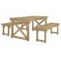 vidaXL Set de comedor para jardín 3 pzas madera maciza pino impregnada vidaXL Set de comedor para jardín 3 pzas madera maciza pino impregnada