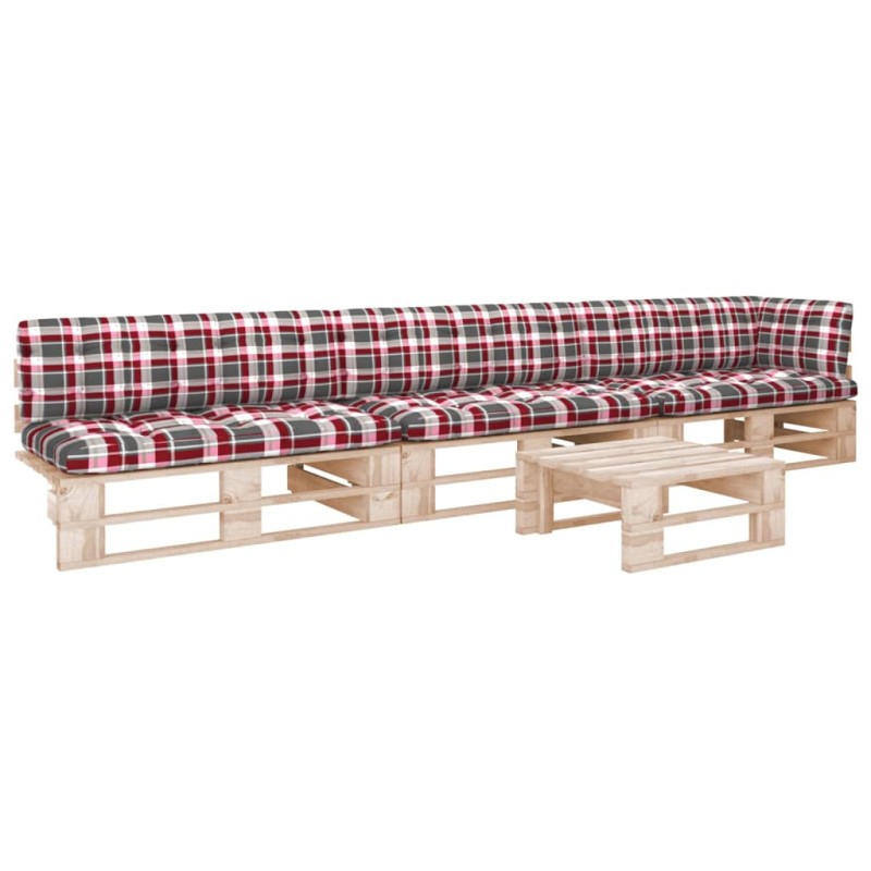 vidaXL Muebles de palets 4 pzas y cojines madera pino impregnada