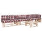vidaXL Muebles de palets 4 pzas y cojines madera pino impregnada