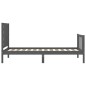 vidaXL Estructura de cama con cabecero madera maciza gris 100x200cm vidaXL Estructura de cama con cabecero madera maciza gris 100x200cm