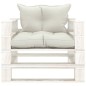 vidaXL Set muebles de jardín de palets 5 pzas madera con cojines beige vidaXL Set muebles de jardín de palets 5 pzas madera con cojines beige