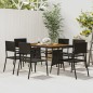 idaXL Juego de comedor de jardín 7 piezas ratán sintético negro idaXL Juego de comedor de jardín 7 piezas ratán sintético negro
