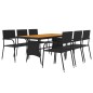 vidaXL Juego de comedor de jardín 7 piezas ratán sintético negro vidaXL Juego de comedor de jardín 7 piezas ratán sintético negro
