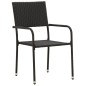vidaXL Juego de comedor de jardín 7 piezas ratán sintético negro vidaXL Juego de comedor de jardín 7 piezas ratán sintético negro