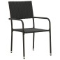 idaXL Juego de comedor de jardín 7 piezas ratán sintético negro idaXL Juego de comedor de jardín 7 piezas ratán sintético negro