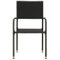 idaXL Juego de comedor de jardín 7 piezas ratán sintético negro idaXL Juego de comedor de jardín 7 piezas ratán sintético negro