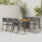 idaXL Juego de comedor de jardín 7 piezas ratán sintético gris idaXL Juego de comedor de jardín 7 piezas ratán sintético gris