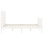 vidaXL Estructura cama de matrimonio con cabecero madera maciza blanco vidaXL Estructura cama de matrimonio con cabecero madera maciza blanco