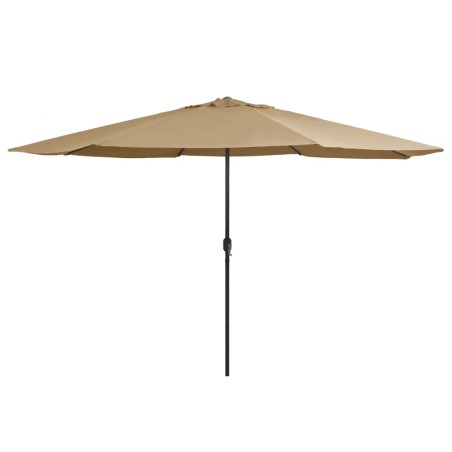 vidaXL Sombrilla de jardín con palo de metal gris taupe 400 cm