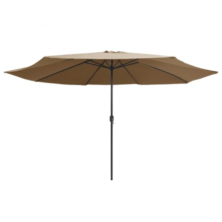 vidaXL Sombrilla de jardín con palo de metal gris taupe 400 cm