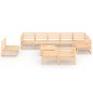 vidaXL Juego de muebles de jardín 10 piezas madera maciza de pino vidaXL Juego de muebles de jardín 10 piezas madera maciza de pino