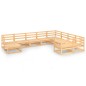 vidaXL Juego de muebles de jardín 10 piezas madera maciza de pino vidaXL Juego de muebles de jardín 10 piezas madera maciza de pino