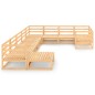 vidaXL Juego de muebles de jardín 10 piezas madera maciza de pino vidaXL Juego de muebles de jardín 10 piezas madera maciza de pino