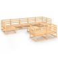 vidaXL Juego de muebles de jardín 10 piezas madera maciza de pino vidaXL Juego de muebles de jardín 10 piezas madera maciza de pino