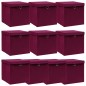 vidaXL Caja de almacenaje con tapa 10 uds tela rojo oscuro 32x32x32 cm vidaXL Caja de almacenaje con tapa 10 uds tela rojo oscuro 32x32x32 cm