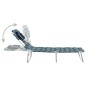 vidaXL Tumbona plegable con cojín de cabeza acero estampado de hojas vidaXL Tumbona plegable con cojín de cabeza acero estampado de hojas