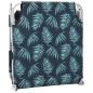 vidaXL Tumbona plegable con cojín de cabeza acero estampado de hojas vidaXL Tumbona plegable con cojín de cabeza acero estampado de hojas