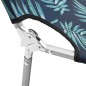 vidaXL Tumbona plegable con cojín de cabeza acero estampado de hojas vidaXL Tumbona plegable con cojín de cabeza acero estampado de hojas