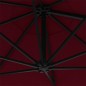 vidaXL Sombrilla de pared con LEDs y poste de metal 300 cm burdeos vidaXL Sombrilla de pared con LEDs y poste de metal 300 cm burdeos