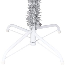 vidaXL Árbol de Navidad preiluminado con luces y bolas plateado 120 cm