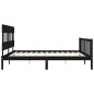 vidaXL Estructura cama de matrimonio con cabecero madera maciza negro vidaXL Estructura cama de matrimonio con cabecero madera maciza negro