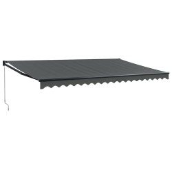 vidaXL Toldo retráctil aluminio y tela gris antracita 5x3 m
