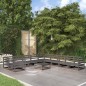 vidaXL Juego de muebles de jardín 11 piezas madera maciza de pino