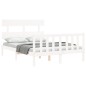 vidaXL Estructura de cama con cabecero madera maciza blanco 120x200 cm vidaXL Estructura de cama con cabecero madera maciza blanco 120x200 cm